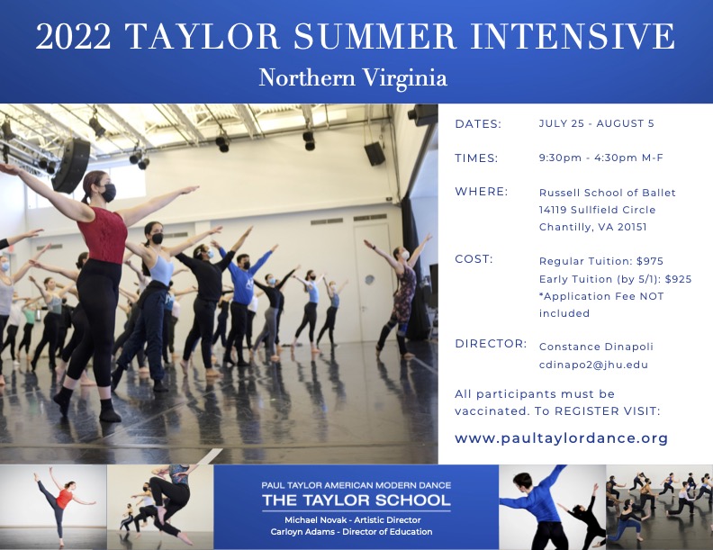 2022 Taylor Summer Intensive _ Northern Virgina flyer 1